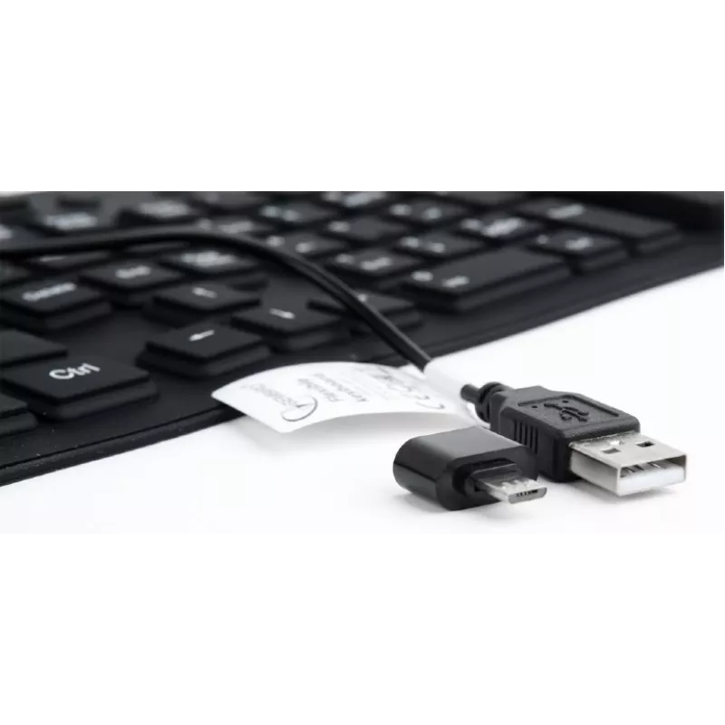 Teclado de silicone USB+PS/2 preto