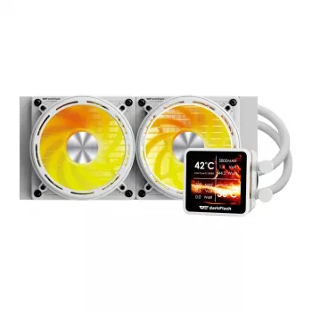Refrigeração líquida de CPU Darkflash DE240 (branca) – radiador de 240 mm, circuito AIO fechado