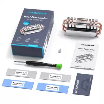 Dissipador de calor/radiador GRAUGEAR G-M2HS06 alumínio cobre para SSD M.2 NVMe