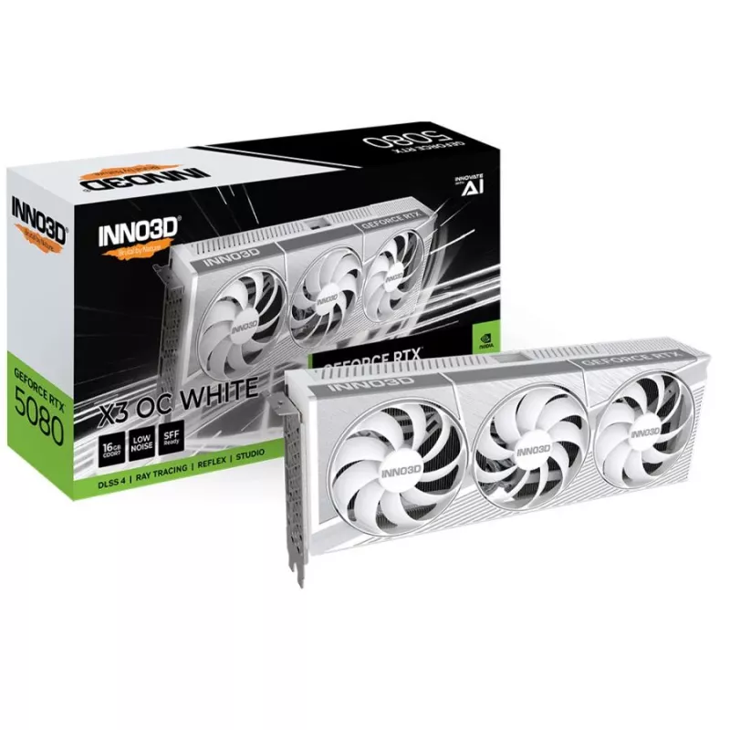 INNO3D GeForce RTX 5080 X3 OC White 16GB GDDR7 placa gráfica