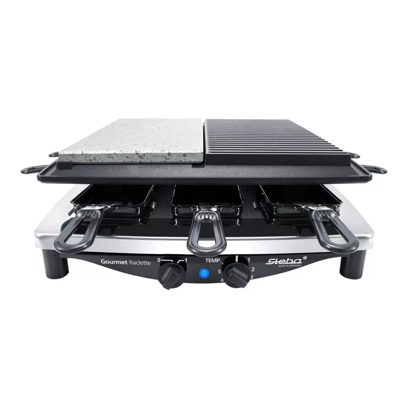 Steba RC 4 Plus Deluxe Chrome grelhador raclette, aço inoxidável/preto
