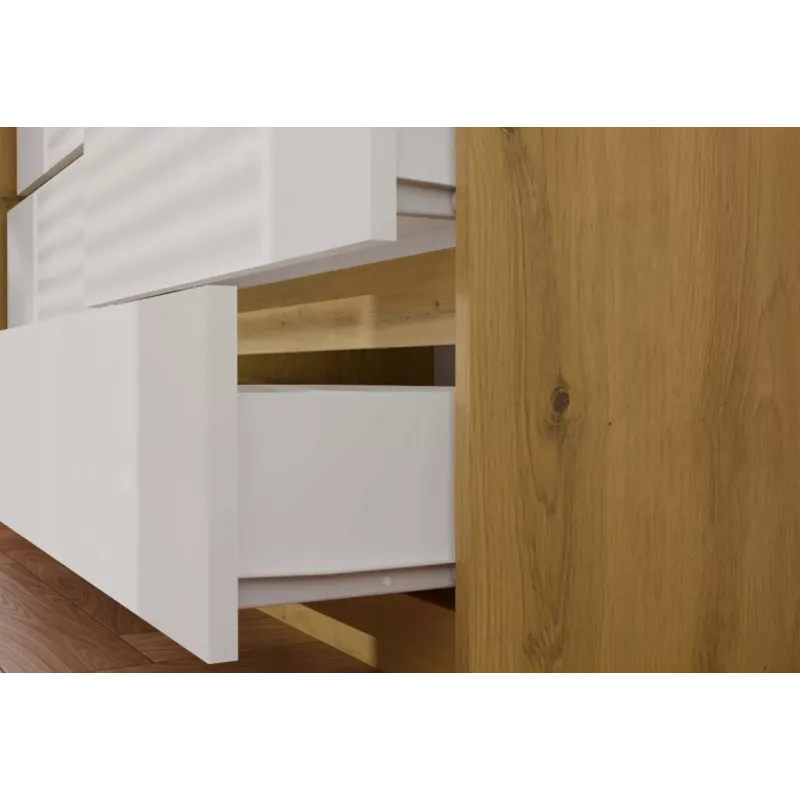 Cómoda 6 gavetas 120 cm Top E Shop Malwa — Artisan Oak / branco, aglomerado