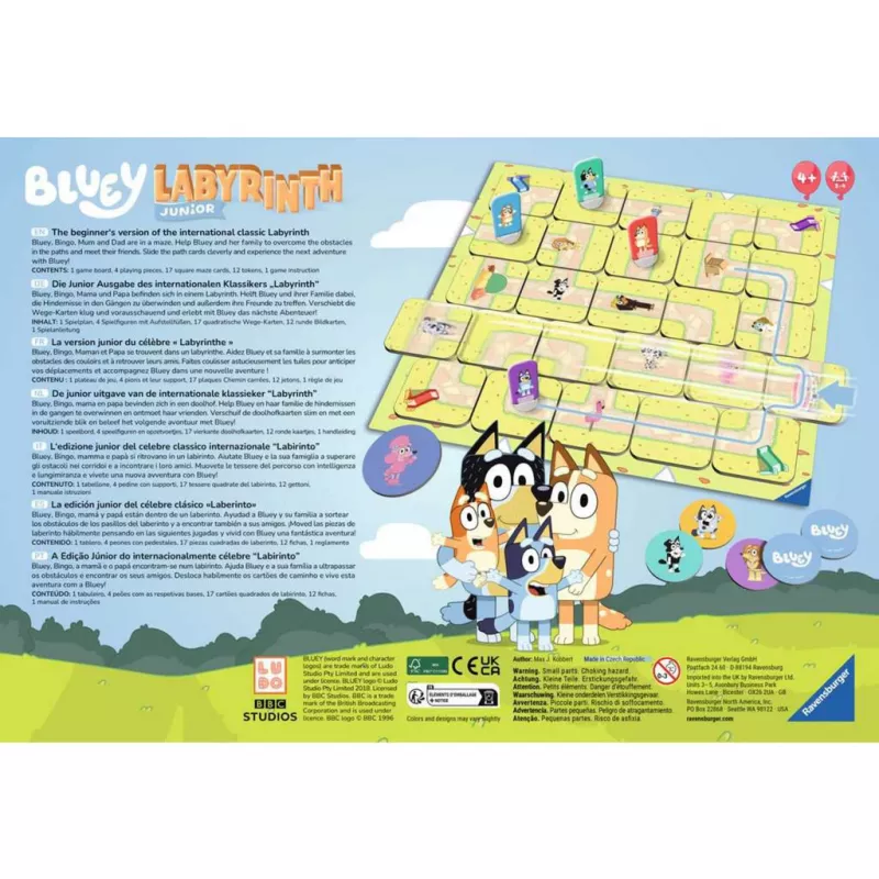 Bluey Junior Labyrinth, jogo de tabuleiro