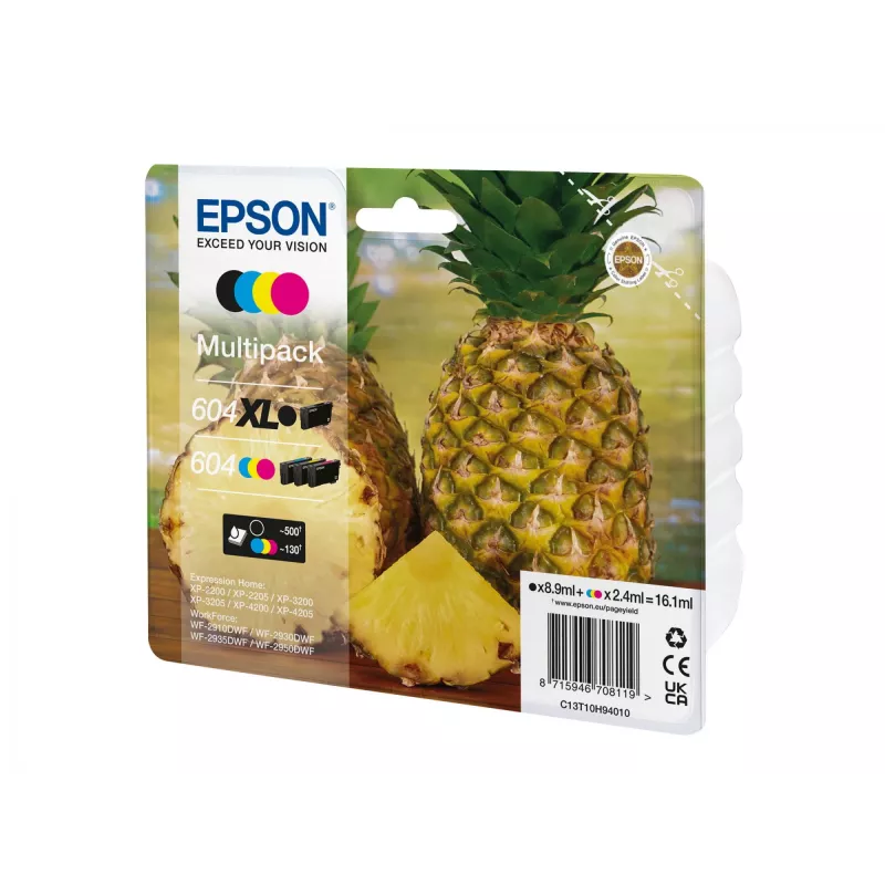 Tinteiro Epson 604XL 4 unid. original alto (XL) alcance preto, ciano, magenta, amarelo