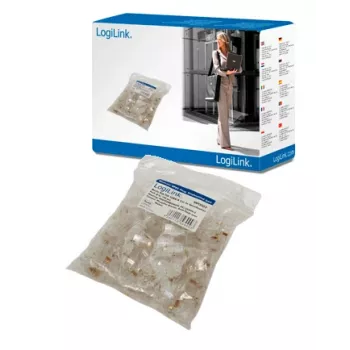 Ficha de cabo RJ-45 LOGILINK MP0002, CAT5e, transparente, pack de 100