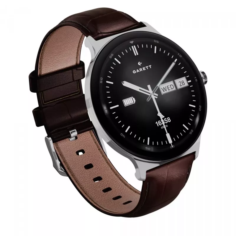 Smartwatch Garett Quantum — aço inoxidável prateado