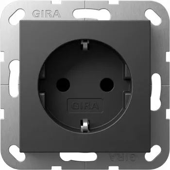 Tomada SCHUKO GIRA System 55 16 A 250 V antracite, profundidade 29 mm