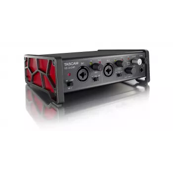 Interface de áudio Tascam US-2X2HR, 2 x entradas XLR/Combo, 192 kHz, USB 2.0, MIDI In/Out, secretária, preto