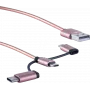 Cabo USB ShiverPeaks BS14-50074 1m USB A USB C/Micro-USB B/Lightning