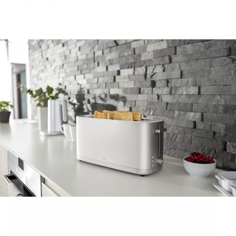 Torradeira ZWILLING 53009-000-0, 2 fatias, 1800 W, aço inoxidável acetinado, 7 níveis de tostagem, ranhuras longas