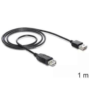 Cabo USB DeLOCK EASY-USB 2.0-A 1m preto