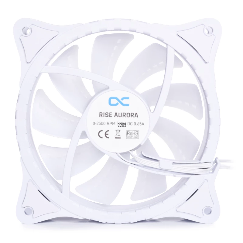 Alphacool Rise Aurora 24850 ventoinha de caixa PWM de 120 mm, 120x120x25 mm, branco