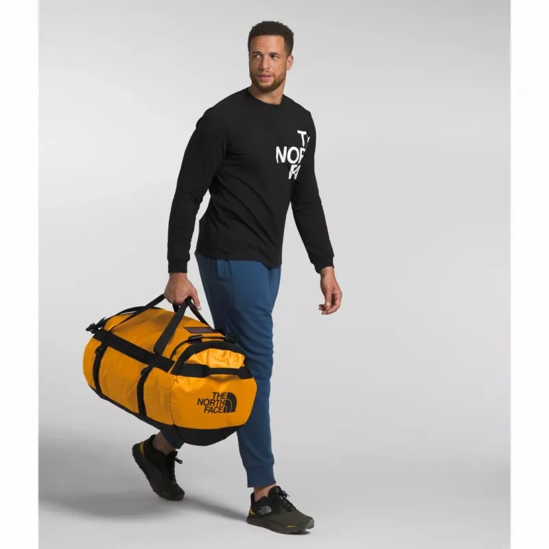 Saco de viagem The North Face Base Camp Duffel L 95 L poliéster preto, amarelo