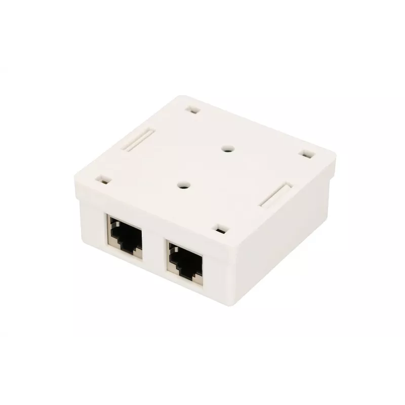 Tomada de rede de superfície Extralink EX.9649 — 2x RJ45 Cat5e STP
