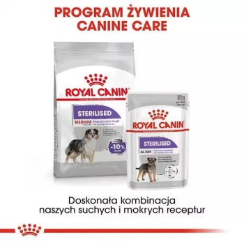 Ração seca para cães Royal Canin Medium Sterilised Adult 12 kg — para cães adultos esterilizados de raças médias, aves, proteína 28%, gordura 13%
