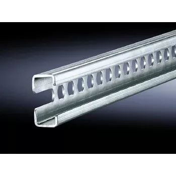 Calha de rack Rittal 4946.000 — aço, prateado, profundidade 955 mm, pack de 6