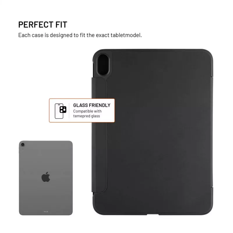 Fixed | Trinity Case | 10,9-11 polegadas | Capa | Apple iPad 10,9 polegadas (2022)/iPad 11 polegadas (2025) | Preto