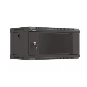 Armário de rack de parede LANBERG WF03-5304-10B 19 polegadas 4U preto, porta de vidro