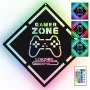 Placa LED Neon MANTA MASNL132RGB Style Neon Lights GAMER ZONE, decoração de parede com iluminação RGB