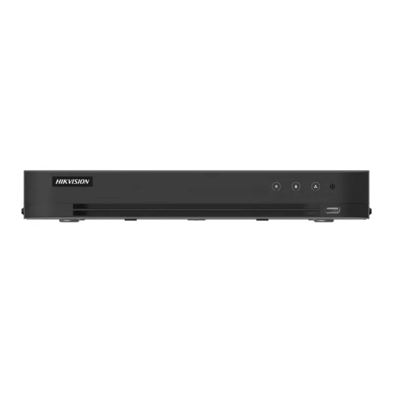 DVR Hikvision Pro Series 8 canais 5 MP 1U H.265 AcuSense, 8 entradas, Gigabit Ethernet, disco 12 TB, 12 V, 24 W