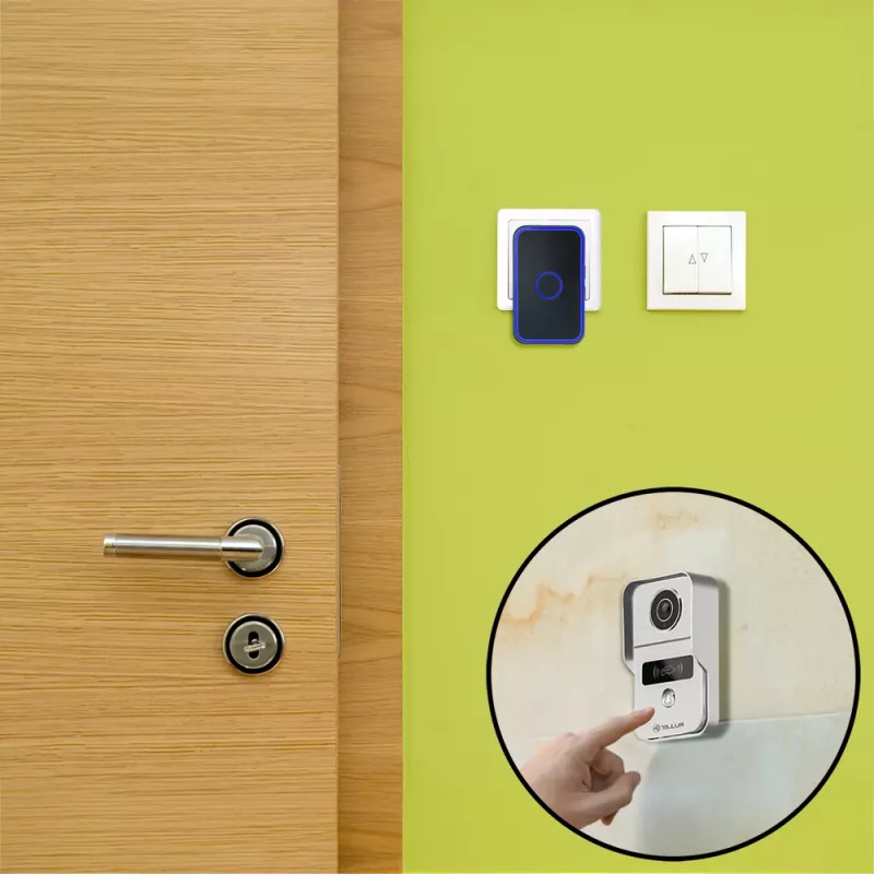 Videoporteiro Tellur TLL331511 1080P com função de desbloqueio e campainha interior