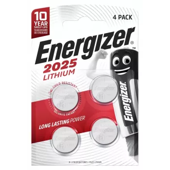 Pilhas Energizer especializadas CR2025 4 unid.
