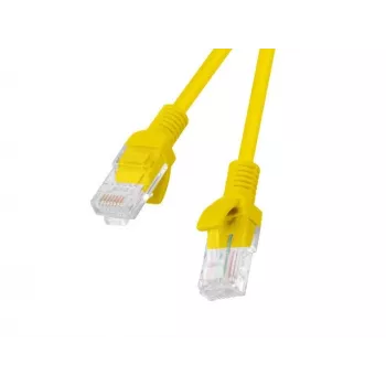 Cabo de rede LANBERG RJ-45 Cat5e PCU5-20CC-0025-Y, 0,25 m, amarelo, U/UTP, CCA, 26 AWG