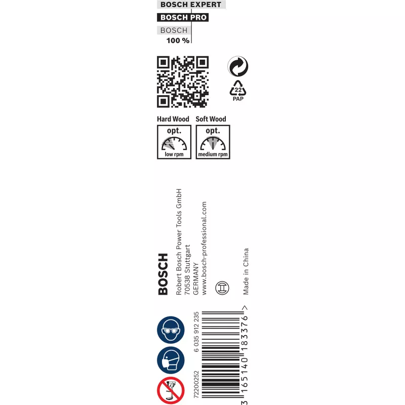 Bosch 2608597628 PRO Wood broca de serpente para madeira, 14 mm, comprimento total 235 mm, comprimento útil 170 mm, haste sextavada