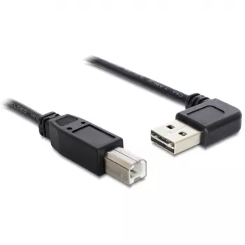 DeLOCK Easy - Cabo USB - USB (macho) angular esquerda/direita, reversível para USB Type-B (macho) - USB2.0 - 50 cm - preto (85167)