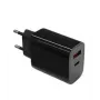 Carregador de parede 2x3A USB-C + USB-A Power Delivery preto