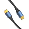 Cabo HDMI-A macho para macho HD de algodão entrançado Vention 8K 5M azul liga de alumínio Type