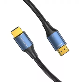 Cabo HDMI-A macho para macho HD de algodão entrançado Vention 8K 5M azul liga de alumínio Type