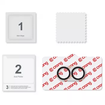 Proteção de câmara e vidro da lente Crong CRGLSIP1763 para iPhone 17 — proteção da lente da câmara