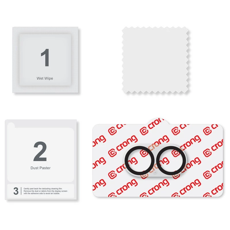 Proteção de câmara e vidro da lente Crong CRGLSIP1763 para iPhone 17 — proteção da lente da câmara