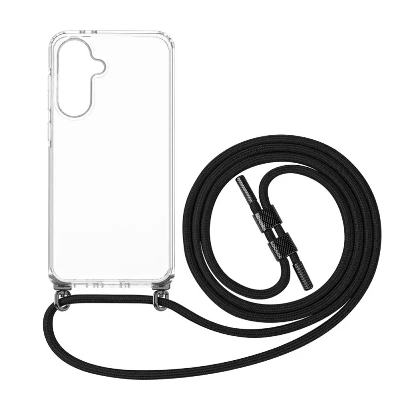 Capa para telemóvel FIXED para Samsung Galaxy A36 5G — Fixed Pure Neck Case TPU, Preto, com alça de transporte compatível