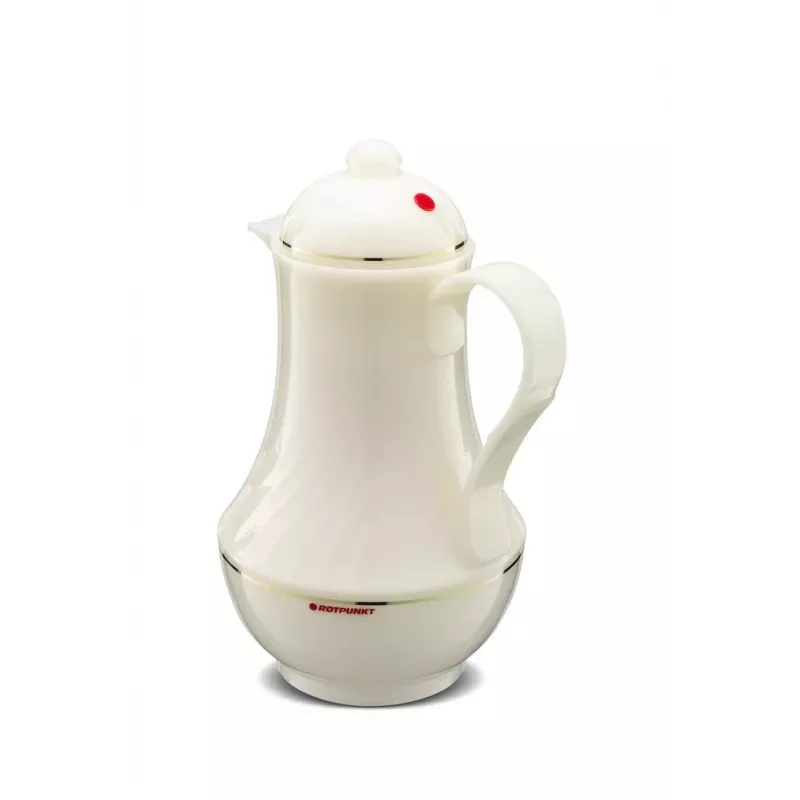 Garrafa térmica ROTPUNKT série 230 1 L, branco (marfim) - recipiente para bebidas com isolamento a vácuo