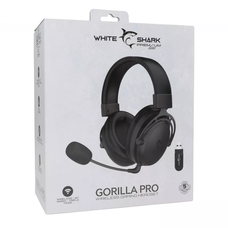 Auscultadores White Shark WGH-2443 Gorilla Pro preto