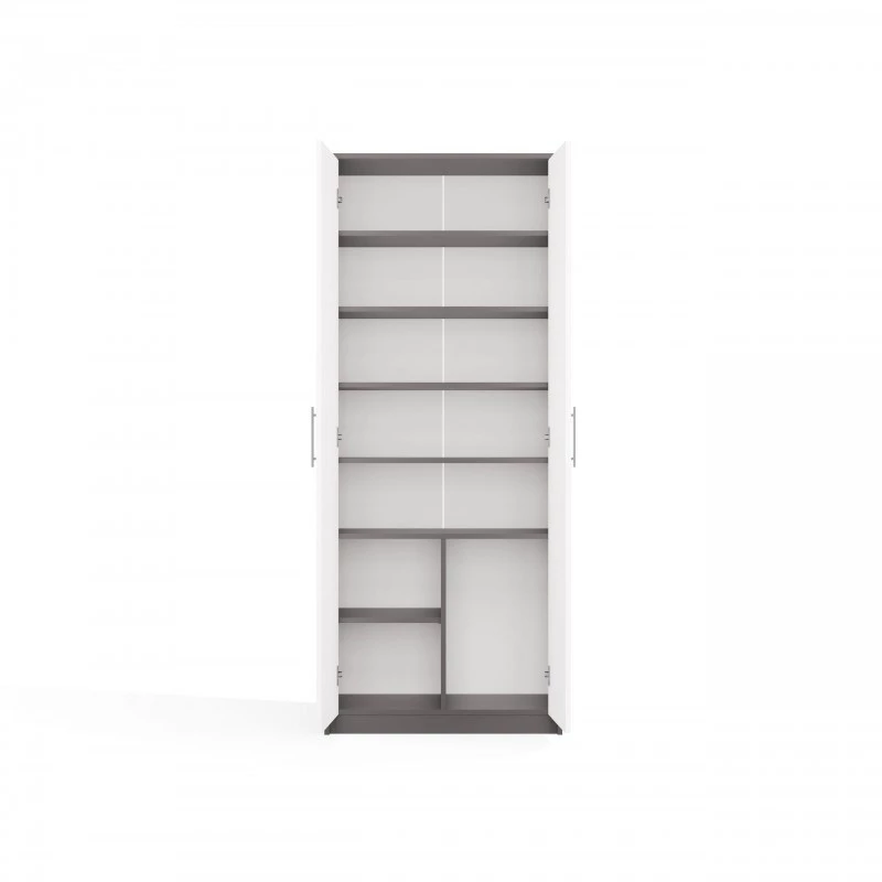 ESTANTE FECHADA OLIV 2D, ANTRACITE/Branco CONJUNTO