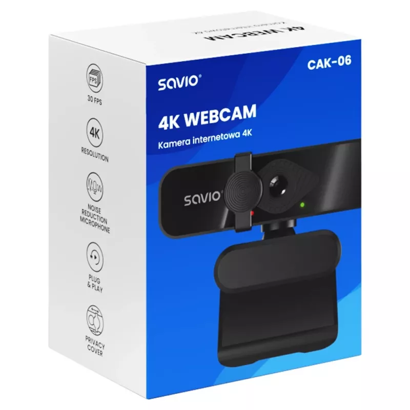 Webcam Savio CAK-06 3840 x 2160 Pixel USB preta