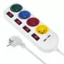 Extensão elétrica MACLEAN MCE229W — 4 tomadas, 2× USB, cabo de 1,5 m, tipo F, 10 A, branco