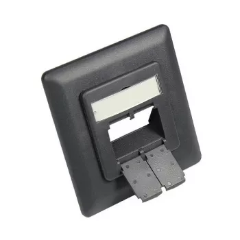 Peça central 50x50 mm incl. moldura de cobertura 80x80 mm para tomadas de rede, cinzento-antracite (mate) RAL7016, Good Connections (GC-N0054)