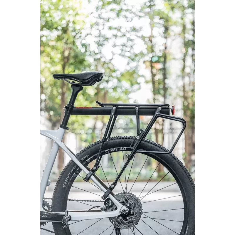 Rockbros 33210004001 bagageiro de bicicleta preto com prateleira
