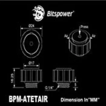 Purgador manual BitsPower G1/4 polegadas macho, branco ártico