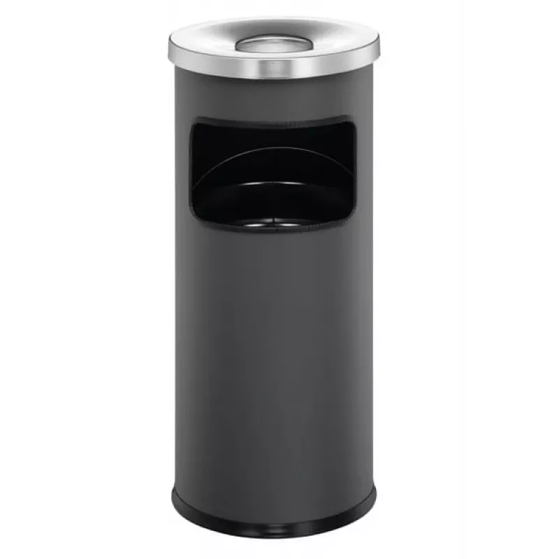 Durable 3332-58 cinzeiro/caixote do lixo redondo, 17 L, alumínio/metal, antracite