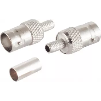 Adaptador de vídeo/áudio BNC ShiverPeaks 98807-3 para cabo RG58 U, terminação crimp