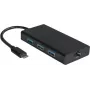 VALUE 12.99.1109 Conversor USB 3.2 Gen 1 Type-C para Gigabit Ethernet com hub USB 3.0 de 3 portas, preto