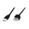 Digitus - Cabo de extensão USB - USB Type-A, 4 pinos (M) - USB Type-A, 4 pinos (F) - 3,0 m (USB / USB2.0) - Preto (AK-300202-030-S)