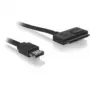 Cabo SATA DeLOCK Power Over eSATA 22 pinos 0,5 m preto