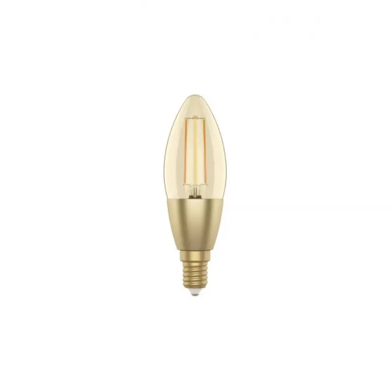 Lâmpada LED filamento inteligente WOOX R5141 Smart Candle C37, Wi-Fi, E14, 4,9W, 470 lm, branco quente 2700K