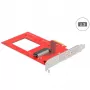 Placa DeLOCK PCI Express x4 para 1 x U.3 interno vermelho prateado